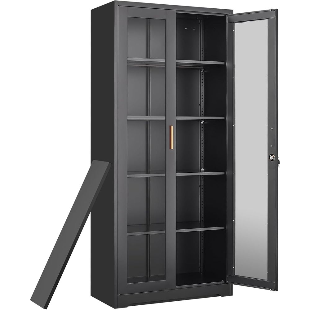 Storage & Organization - Cam Kapaklı Curio Vitrin, 71”Y Yüksekliğinde