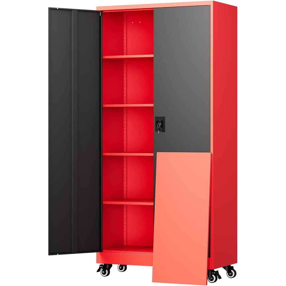 Storage & Organization - Kilitlenebilir Kapılı ve Ayarlanabilir Raflı Metal